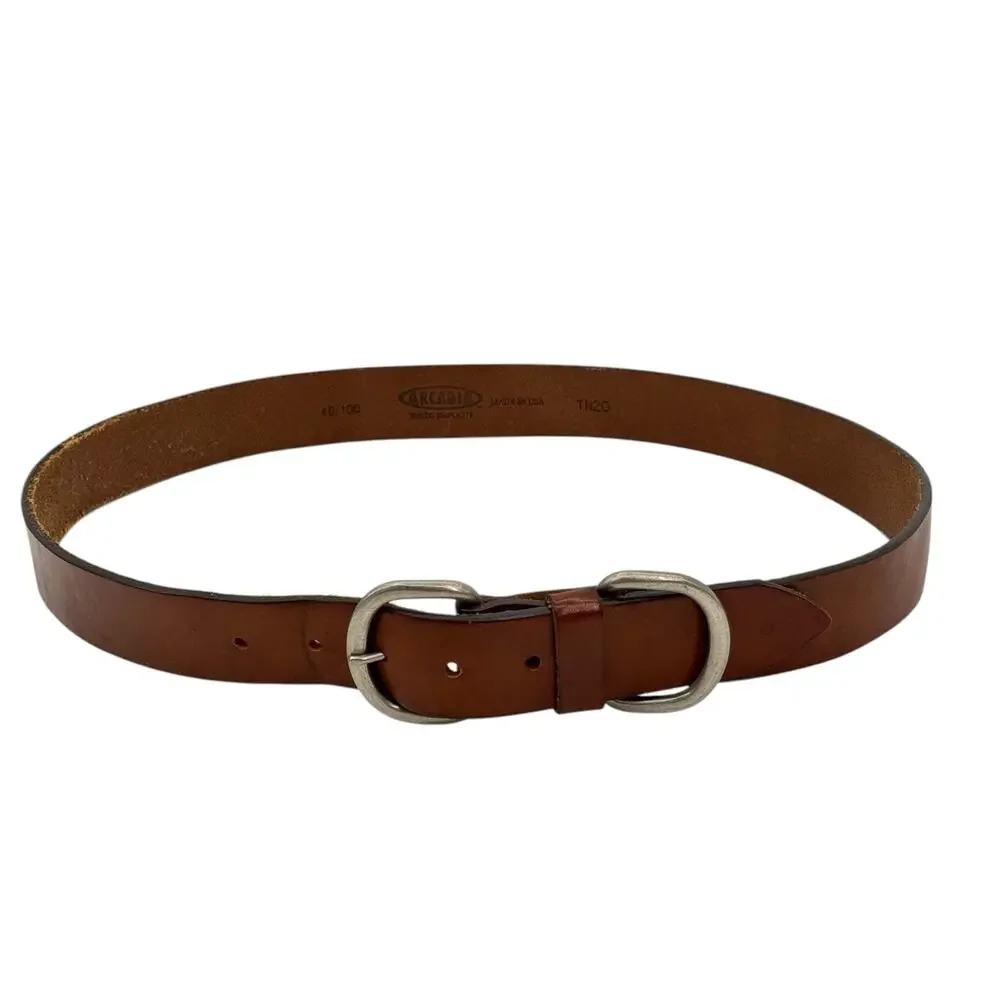 Arcadia Leather Belt Men SZ 40 Brown Rustic Classic Timeless Rugged Office Work